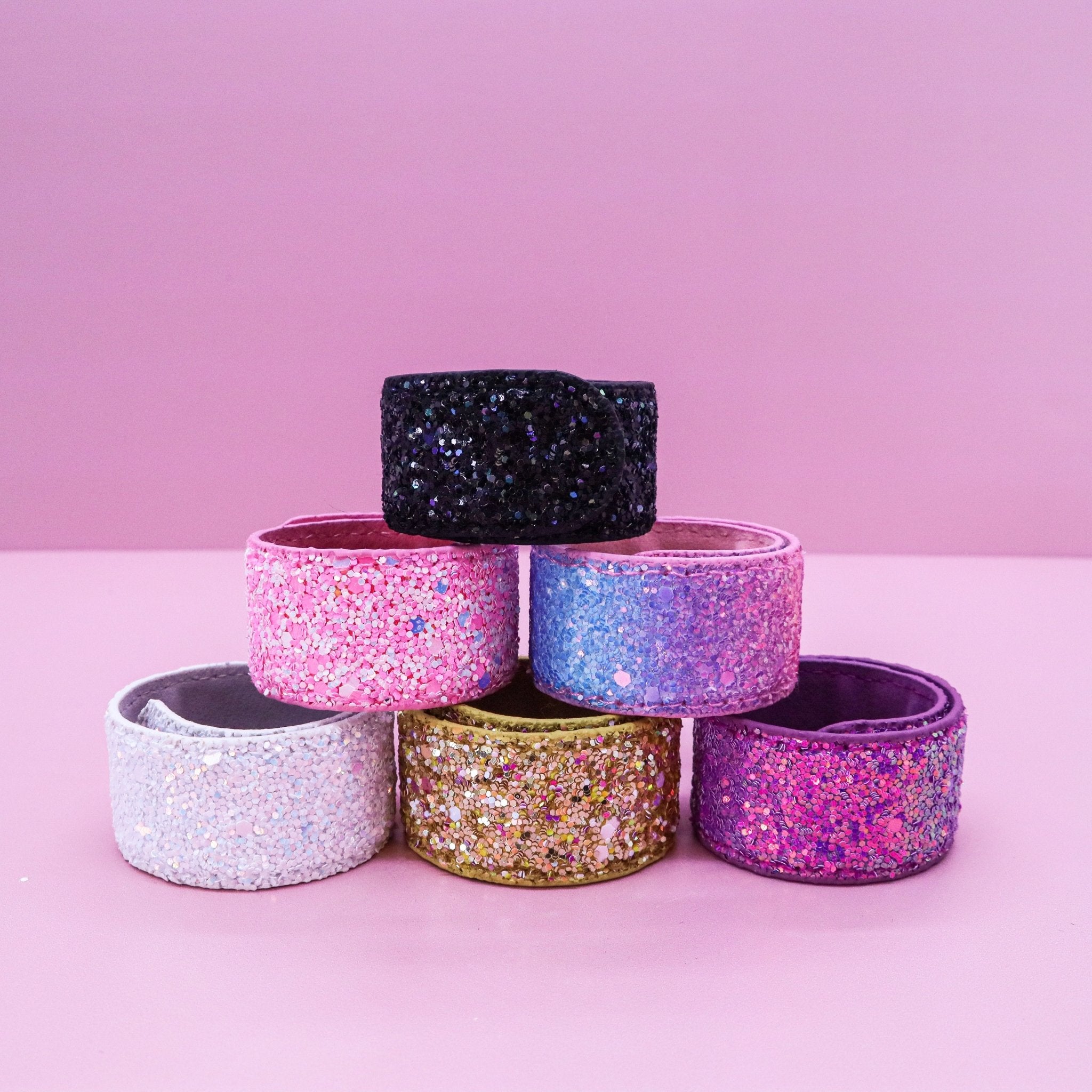 Sparkly Glitter Slap Bracelets - 6 Pack - FROG SAC