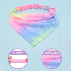 Stretch Tie Dye Bandana Scarf Headbands - 4 Pack - FROG SAC