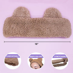 Teddy Bear Spa Headwrap and Scrunchies Set - FROG SAC