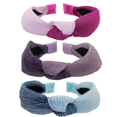 Two Tone Pleated Knot Headbands - 3 Pack - FROG SAC
