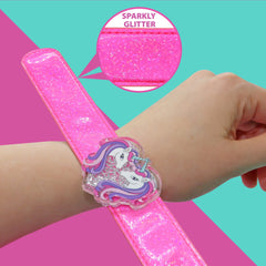 Unicorn Slap Bracelet with Glitter Shaker Charm - FROG SAC